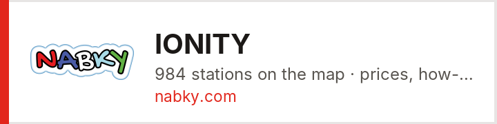 IONITY – mapa nabíjacích staníc na nabky.com
