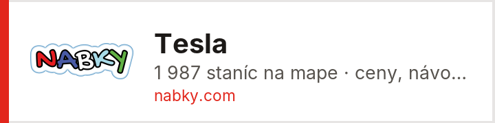 Tesla – mapa nabíjacích staníc na nabky.com